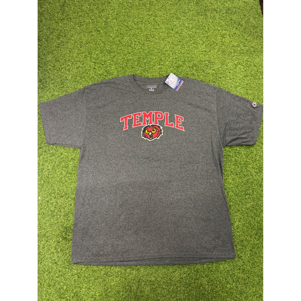 Champion Temple University Owls T-Shirt Mens 2XL Gray Heather NCAA New